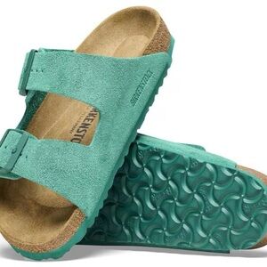 Birkenstock Green Suede Sandals